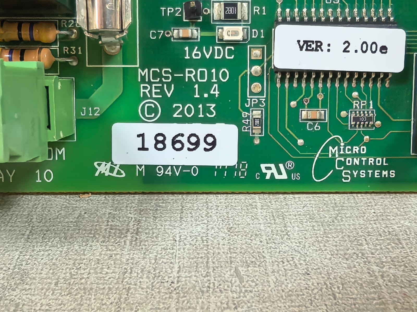 MCS MCS-R010 REV 1.4 MICRO CONTROL SYSTEMS MCS-R010 REV 1.4 CIRCUIT BOARD 8
