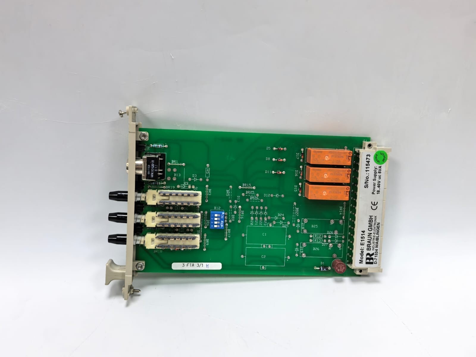 BRAUN E1514 BRAUN E1514 SIGNAL SELECTION INTRUSION TEST CONTROL MODULE 4