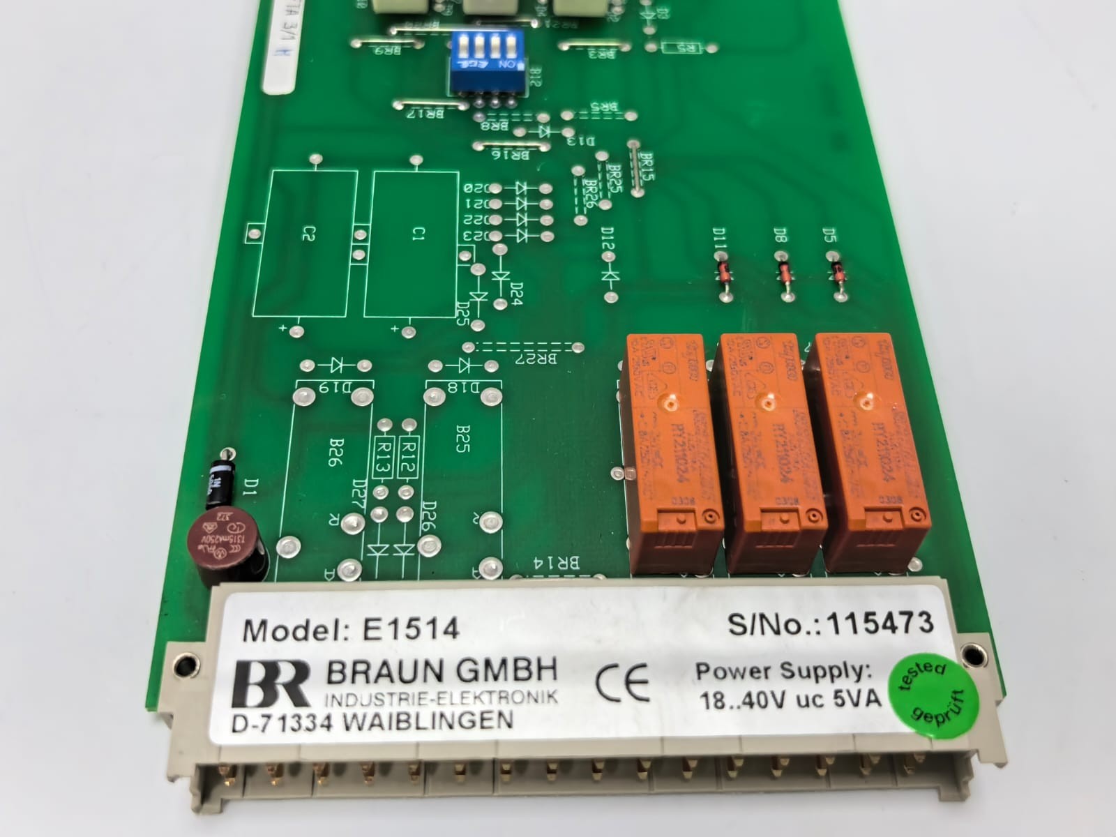 BRAUN E1514 BRAUN E1514 SIGNAL SELECTION INTRUSION TEST CONTROL MODULE 5