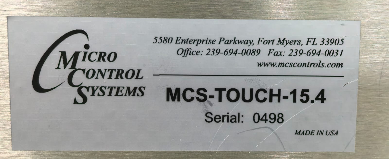 MICRO CONTROL SYSTEMS P/N 740-01629-01 CHE MEI G154I1-LE1 REV C1 P/N 740-01629-01 DISPLAY SCREEN PANEL 9