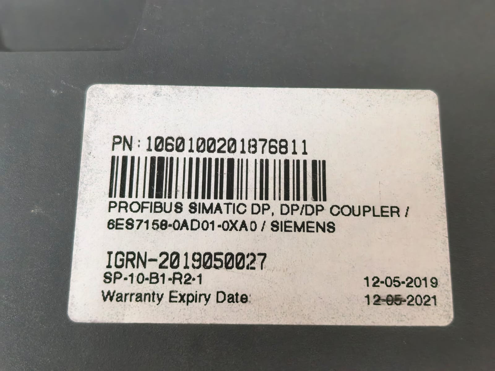 Siemens 6ES7 158-0AD01-0XA0 FS:5 SIEMENS SIMATIC ET200 6ES7 158-0AD01-0XA0 FS:5 DP/DP COUPLER 5