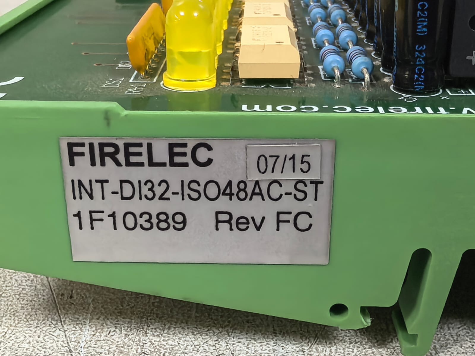 FIRELEC 1F10387 / 1F10389 REV FC FIRELEC INT-DI32-ISO48AC-ST 1F10387 / 1F10389 REV FC INDUSTRIAL INTERFACE BOARD 5