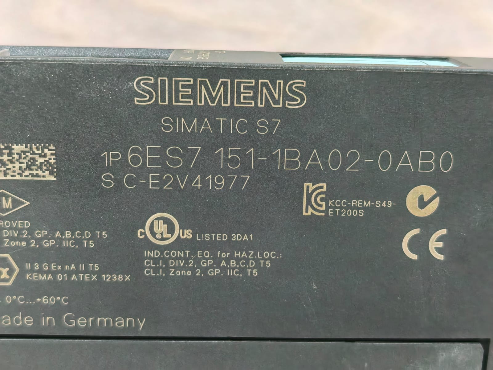Siemens 6ES7 151-1BA02-0AB0 SIEMENS SIMATIC S7 ET200S 6ES7 151-1BA02-0AB0 INTERFACE MODULE 6