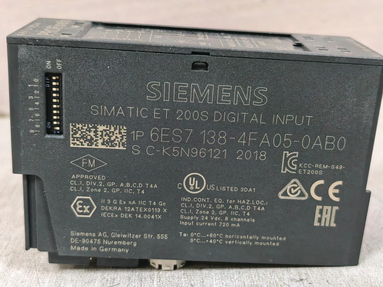 Siemens 6ES7 138-4FA05-0AB0 SIEMENS SIMATIC ET 200S 6ES7 138-4FA05-0AB0 DIGITAL INPUT 5