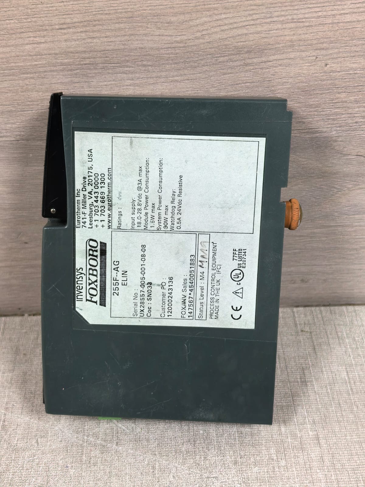 FOXBORO INVENSYS 255F-AG ELIN T2550 FOXBORO INVENSYS 255F-AG ELIN T2550 CONTROLLER 4