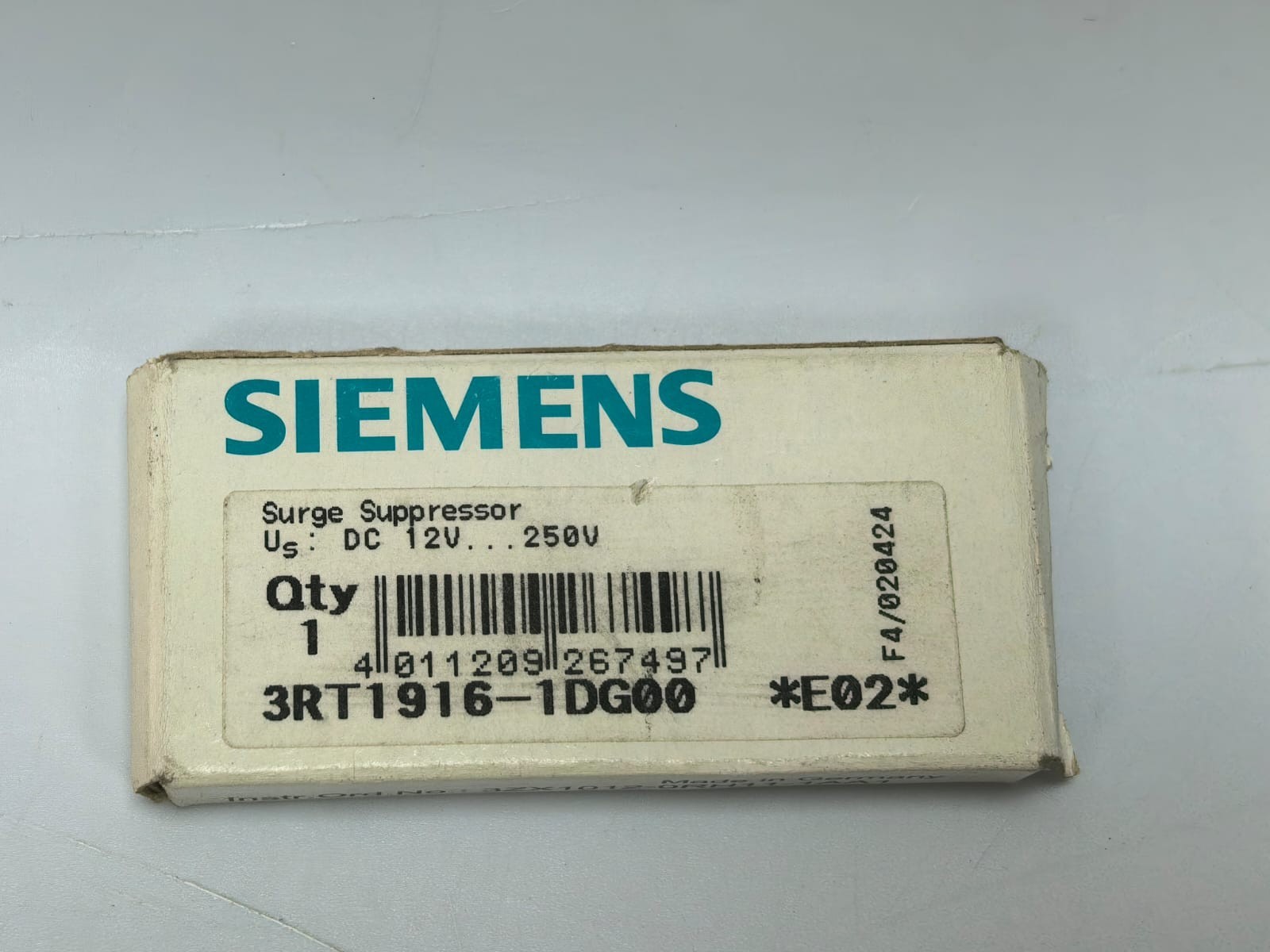 Siemens 3RT1916-1DG00 SIEMENS 3RT1916-1DG00 INTERFERENCE SUPPRESSION DIODE MODULE PCS 6