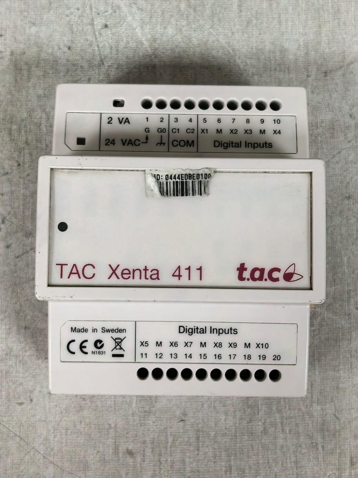 TAC 411 0-073-0201-1 VER 1.04 TAC XENTA 411 0-073-0201-1 VER 1.04 DIGITAL INPUT W/ BASE 3