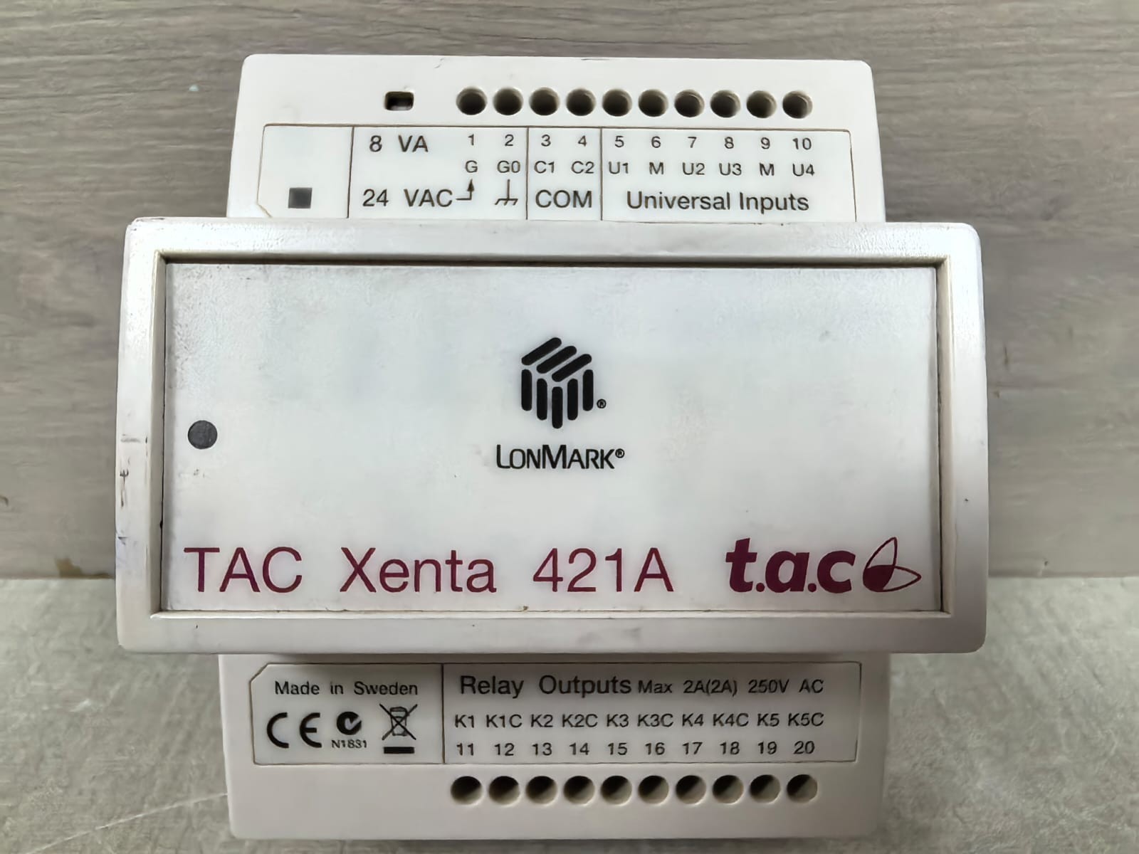 TAC 421A 073-0245-0 VER 1.14 TAC XENTA 421A 073-0245-0 VER 1.14 HW 2RELAY OUTPUTS 250VAC 2