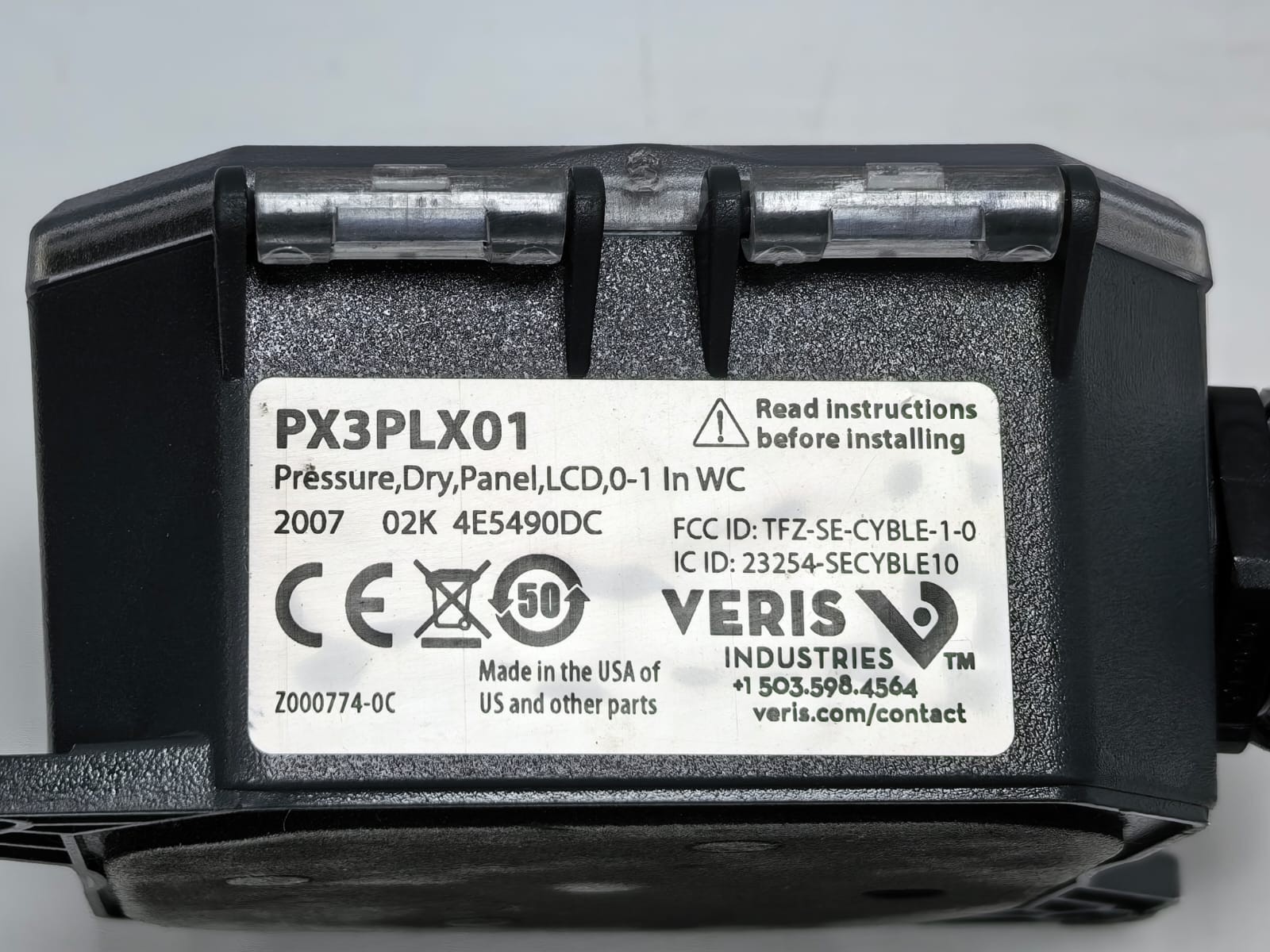 Veris PX3PLX01 VERIS PX3PLX01 DIFFERENTIAL PRESSURE TRANSDUCER 2