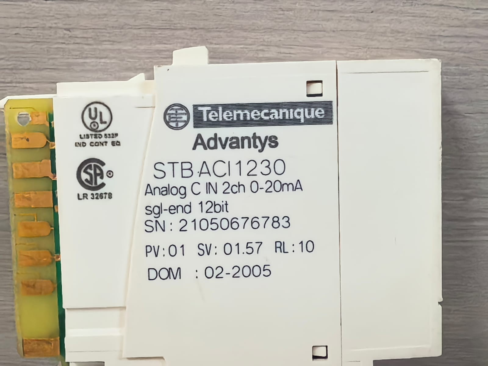 SCHNEIDER ELECTRIC TELEMECANIQUE ACI1230 / STBACI1230 PV:01 SCHNEIDER ELECTRIC TELEMECANIQUE ADVANTYS ACI1230 / STBACI1230 PV:01 5