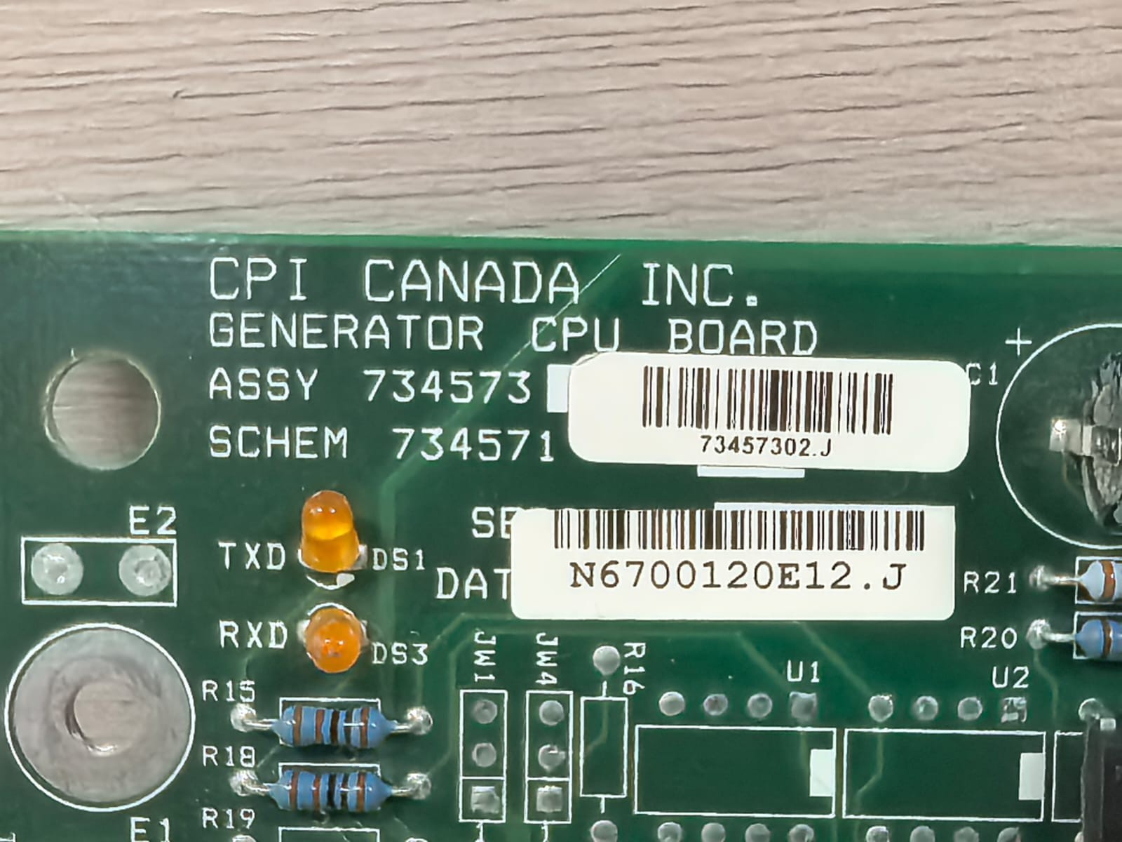 CPI CANADA INC. 734573 CPI CANADA INC. 734573 GENERATOR CPU BOARD 5