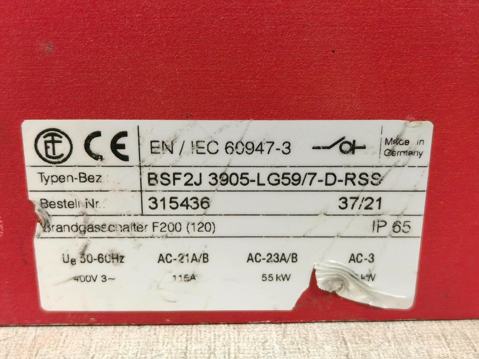 ELEKTRA TAILFINGEN BSF2E 6903-LG48/2-D-RSS 312551, BSF2J 3905-LG59/7-D-RSS 315436 ELEKTRA TAILFINGEN BSF2J 3905-LG59/7-D-RSS 315436 FIRE SWITCH 6