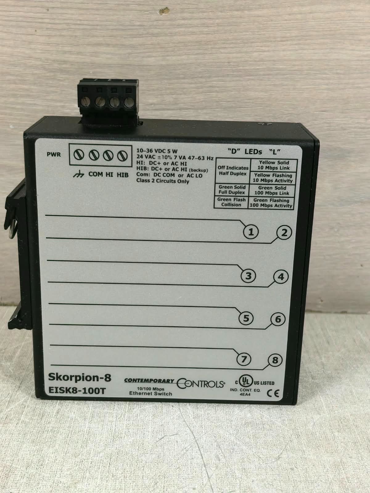 COMTEMPORARY CONTROLS EISK / EISK8-100T COMTEMPORARY CONTROLS EISK / EISK8-100T ETHERNET SWITCH 8