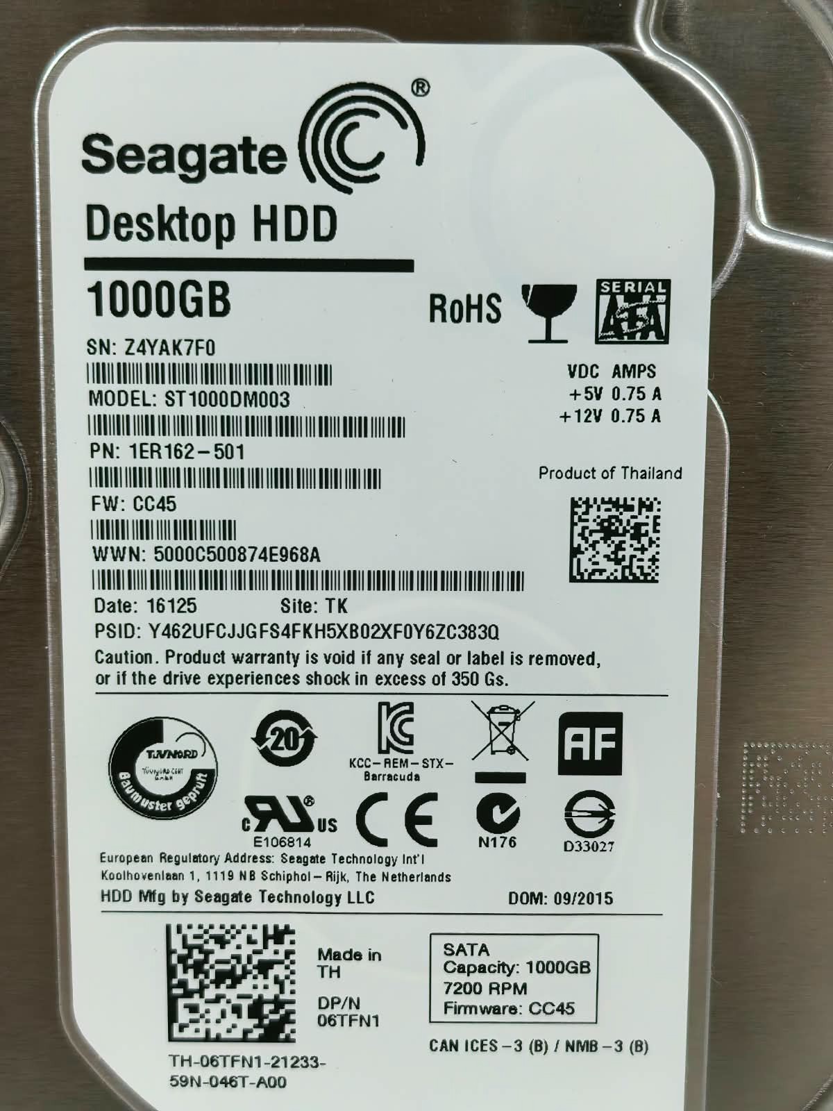 Seagate ST1000DM003 SEAGATE ST1000DM003 DESKTOP HDD 1000GB HARD DISK DRIVE 2
