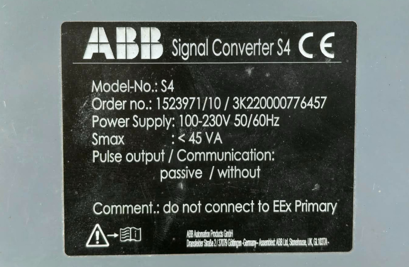 ABB 1523971/10/3K220000776457 ABB S4 FSM4000 1523971/10/3K220000776457 SIGNAL CONVERTER 100-230V 8