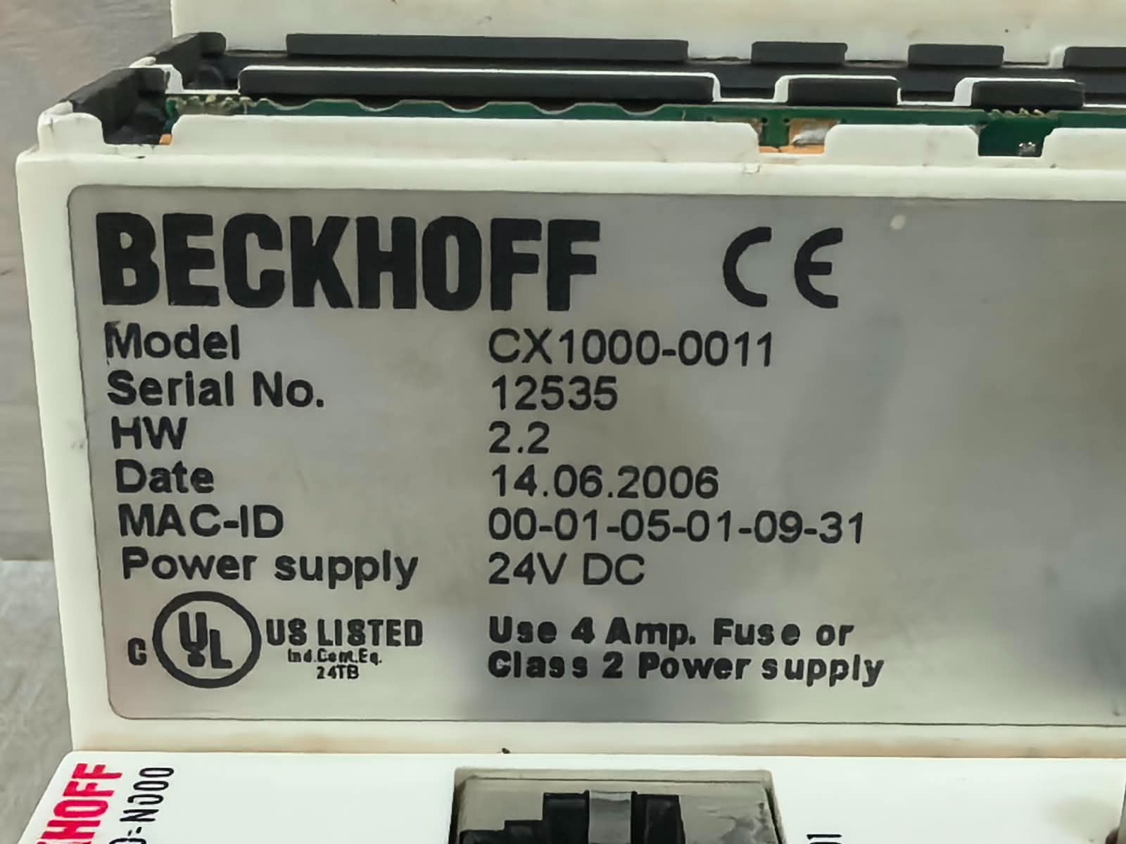 Beckhoff CX1000-N000/CX1100-0002 BECKHOFF CX1000-0011 HW:2.2 CX1000-N000/CX1100-0002 24VDC 7