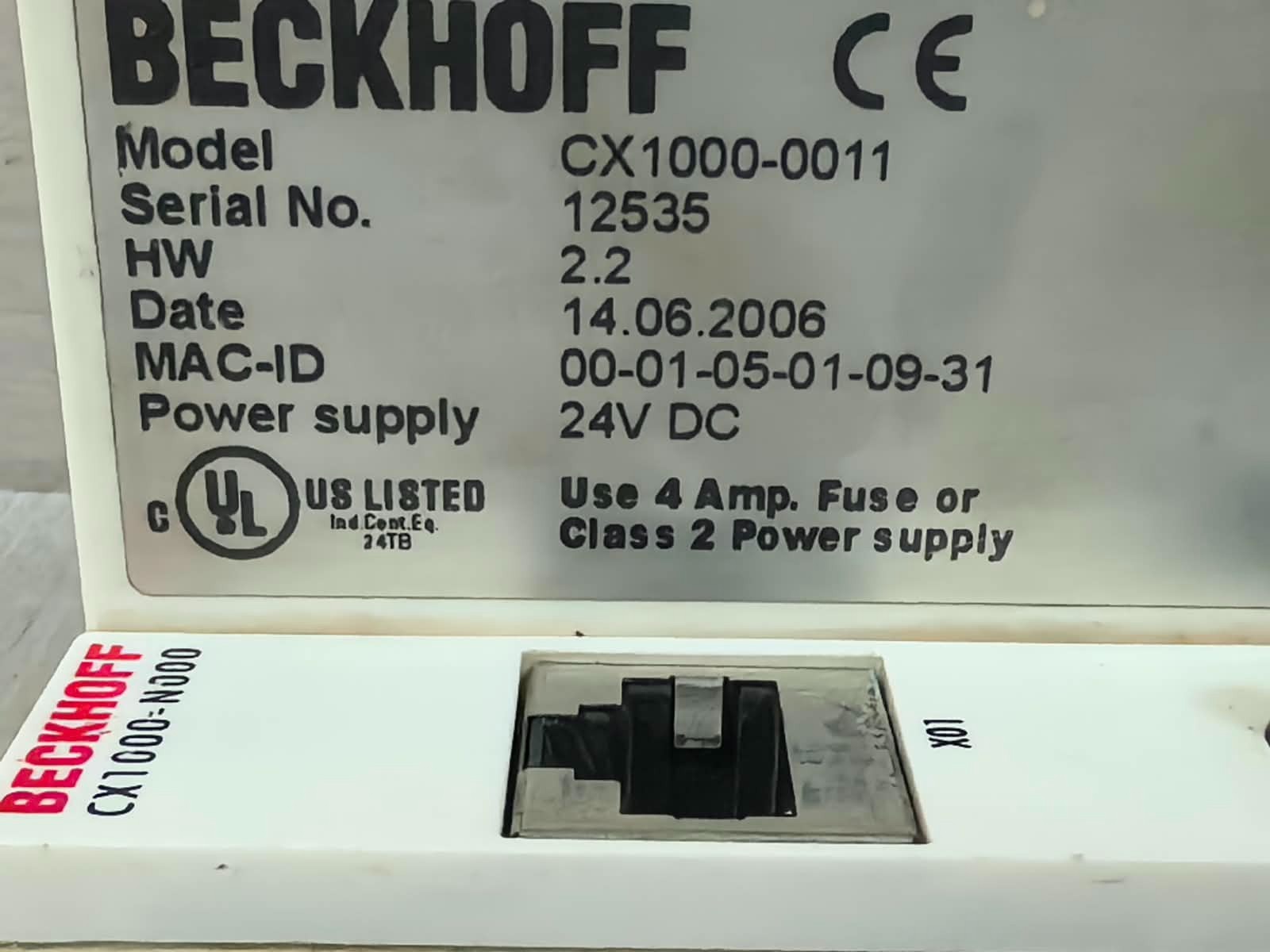 Beckhoff CX1000-N000/CX1100-0002 BECKHOFF CX1000-0011 HW:2.2 CX1000-N000/CX1100-0002 24VDC 8
