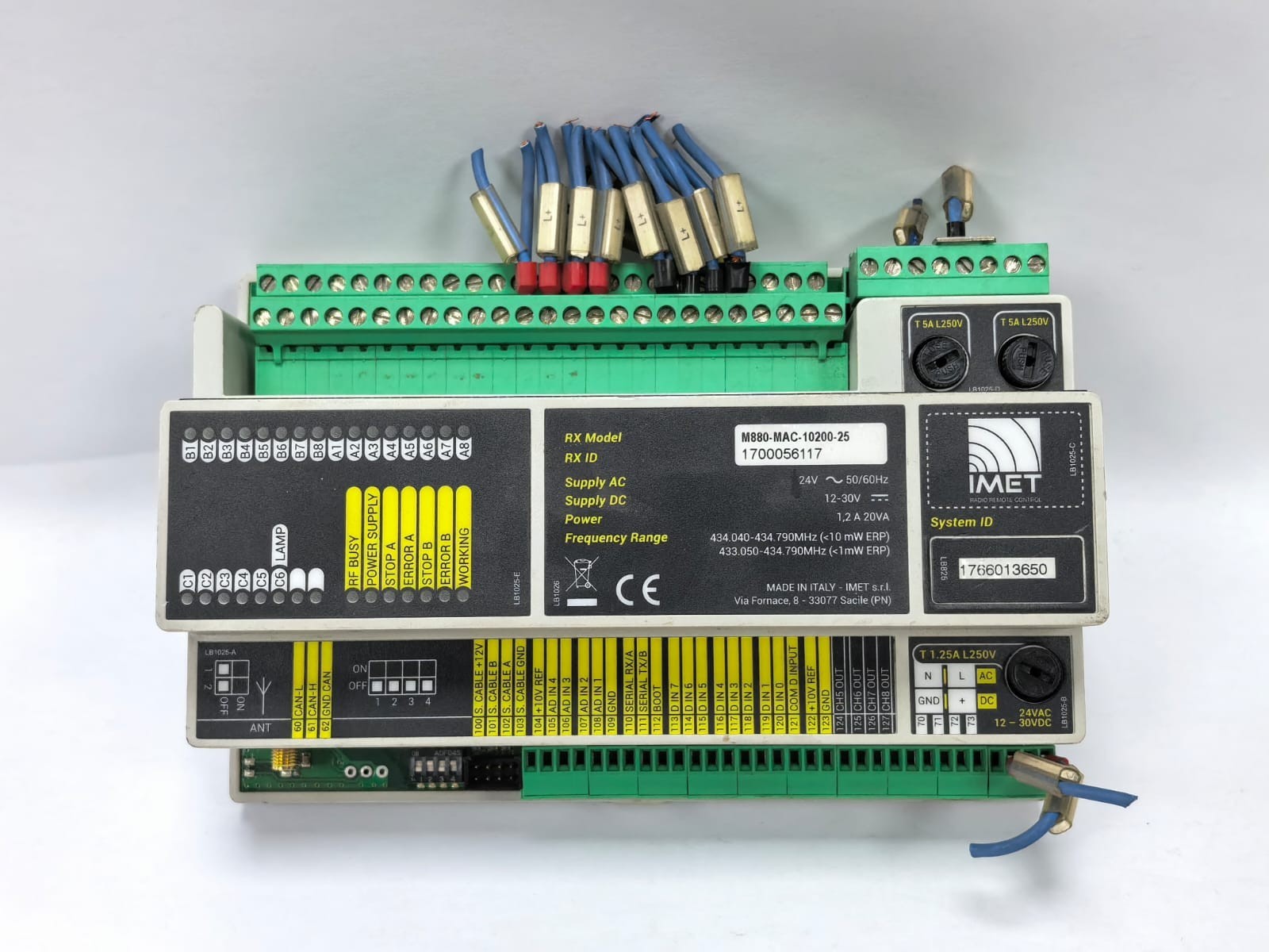 IMET M880-MAC-10200-25 IMET M880-MAC-10200-25 INDUSTRIAL RADIO REMOTE-CONTROL RECEIVER UNIT 1