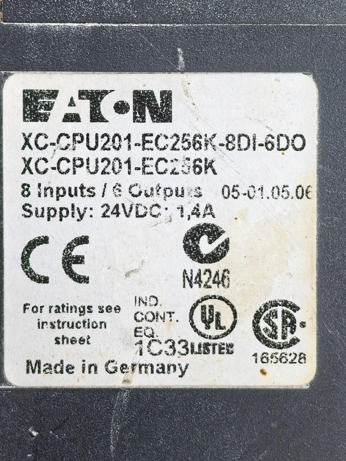 Eaton XC-CPU201-EC256K-8DI-6DO EATON XC-CPU201-EC256K-8DI-6DO PROGRAMMABLE LOGIC CONTROLLERS 2