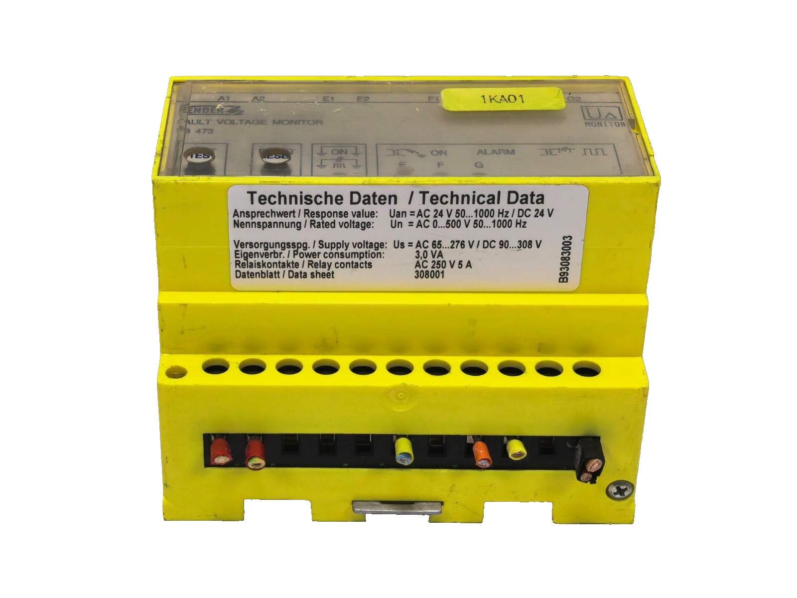 Bender SB473-35 BENDER SB 473 FAULT VOLTAGE MONITOR SB473-35 5