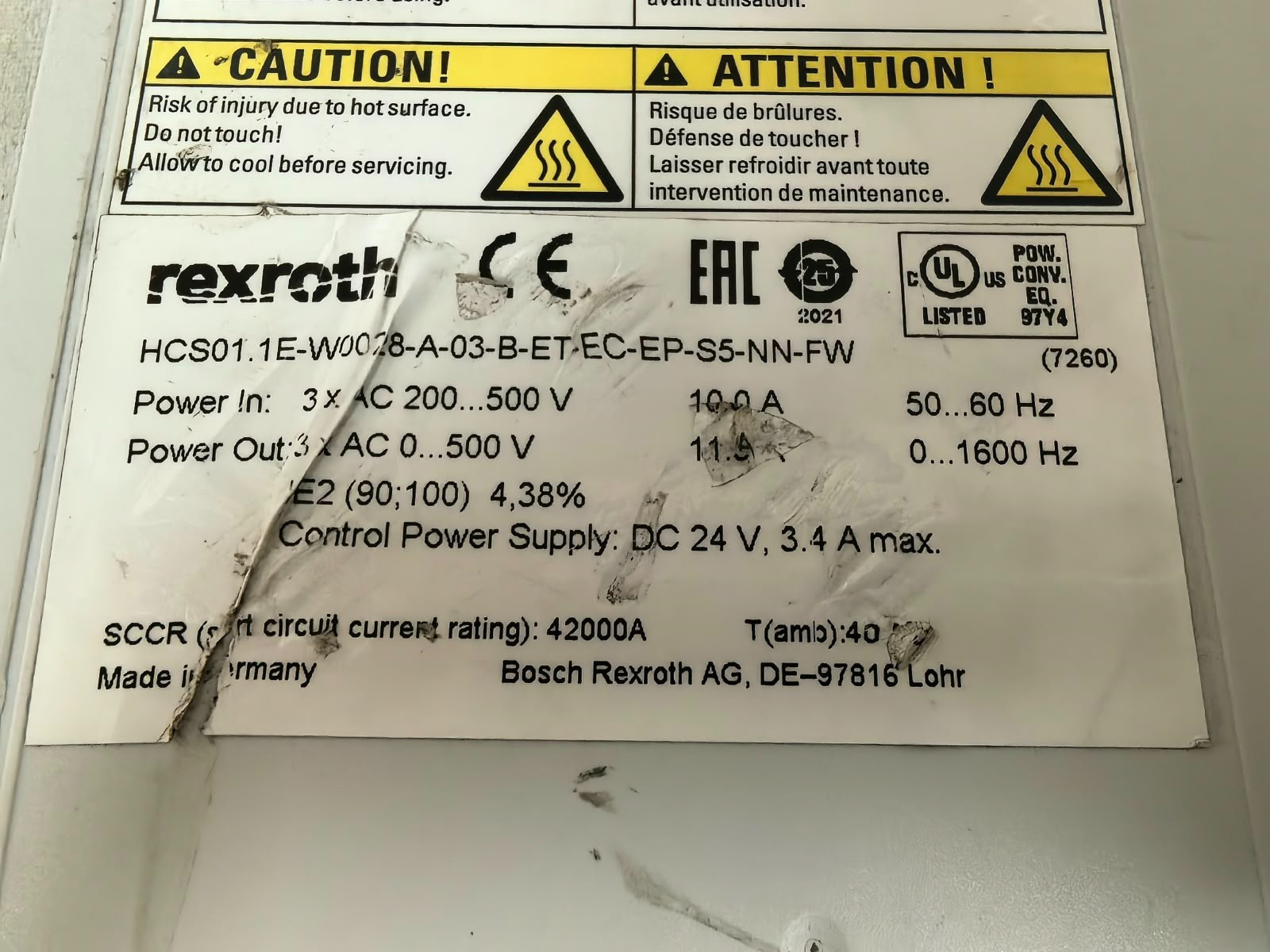 Rexroth HCS01.1E-W0028-A-03-B-ET-EC-EP-S5-NN-FW REXROTH HCS01.1E-W0028-A-03-B-ET-EC-EP-S5-NN-FW SERVO DRIVE 7