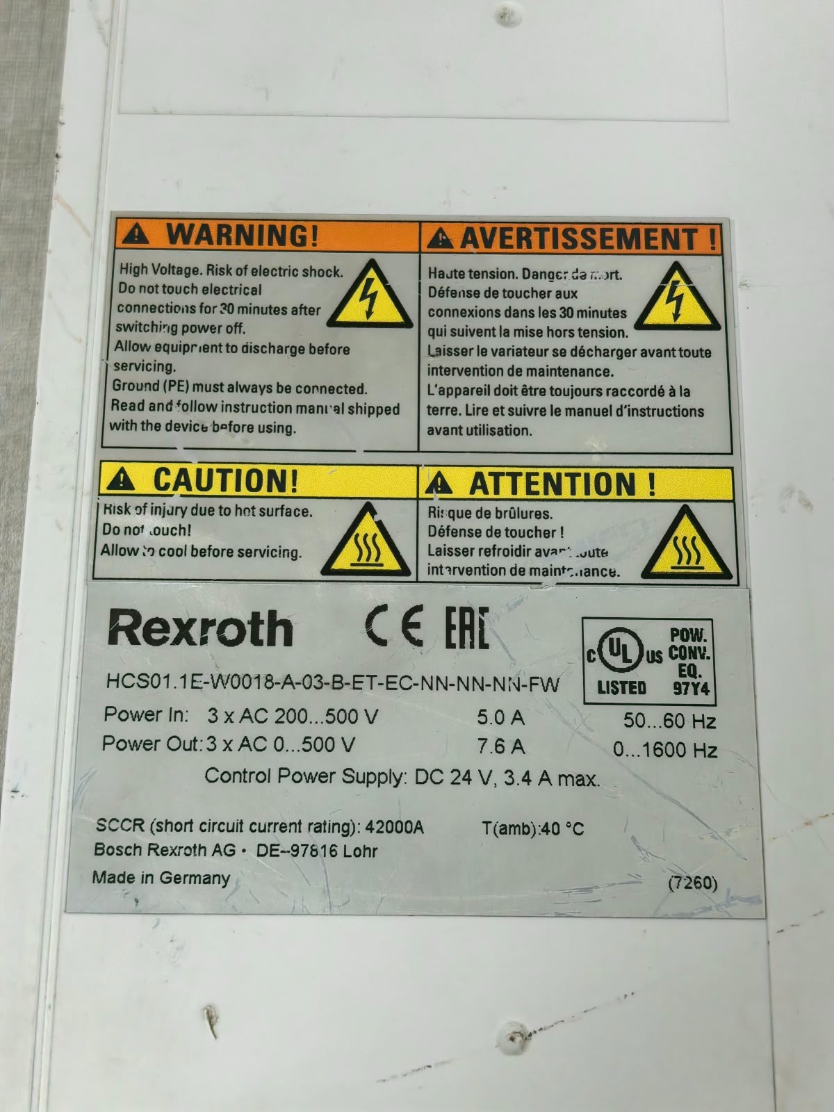Rexroth HCS01.1E-W0018-A-03-B-ET-EC-NN-NN-NN-FW REXROTH HCS01.1E-W0018-A-03-B-ET-EC-NN-NN-NN-FW SERVO DRIVE 2