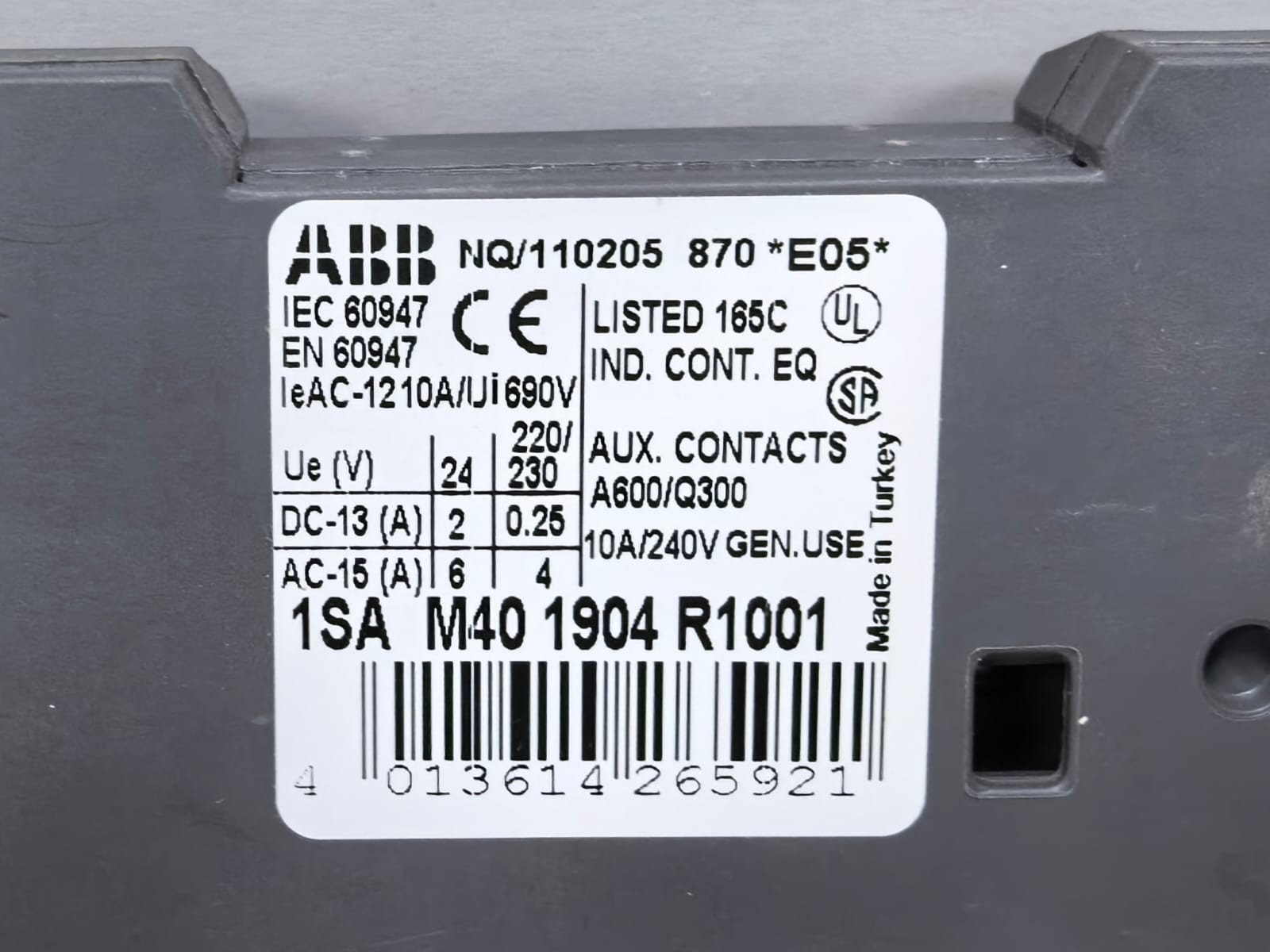 ABB 1SA M40 1904 R1001 ABB 1SA M40 1904 R1001 ALARM SWITCH PCS 3