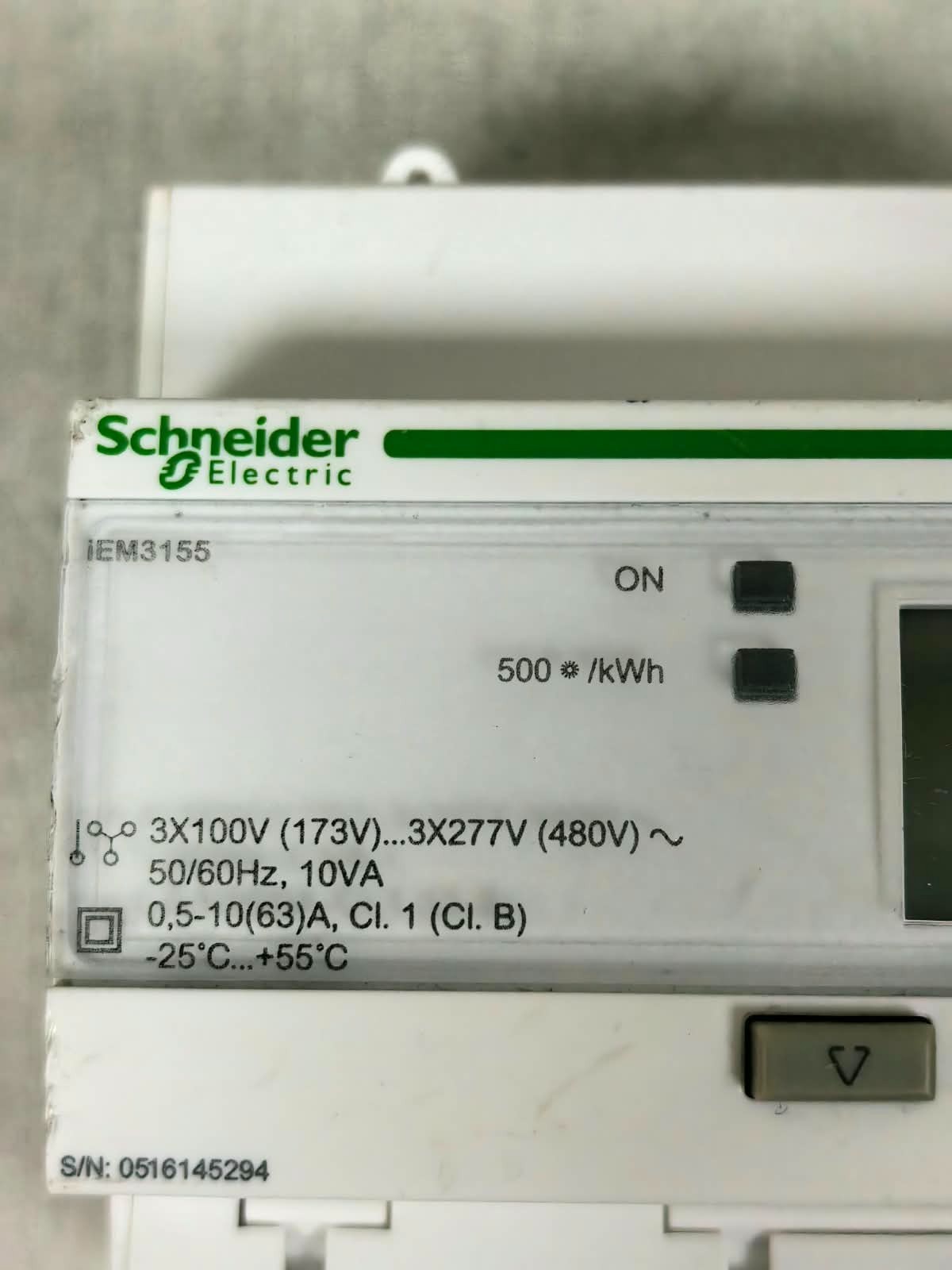 Schneider Electric A9MEM3155 / IEM3155 SCHNEIDER ELECTRIC A9MEM3155 / IEM3155 3 PHASE ENERGY METER 4