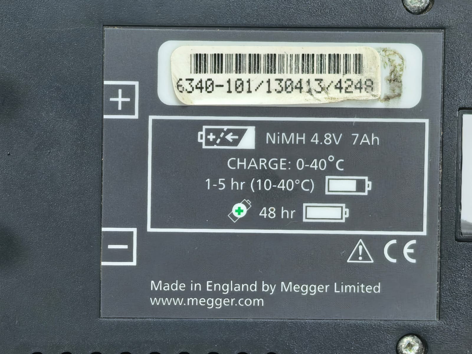 Megger 6340-101 MEGGER 6340-101 4.8V 7Ah NiMH BATTERY MODULE FOR DLRO10 DLRO10X 3