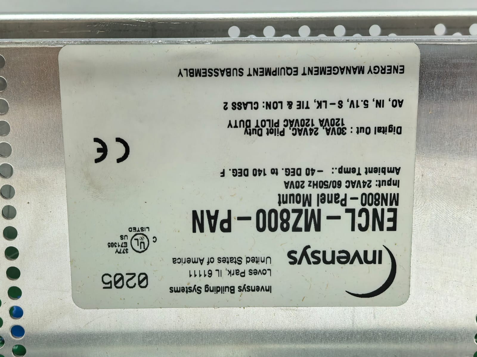 INVENSYS ENCL-MZ800-PAN INVENSYS ENCL-MZ800-PAN PANEL-MOUNT ENCLOSURE 5
