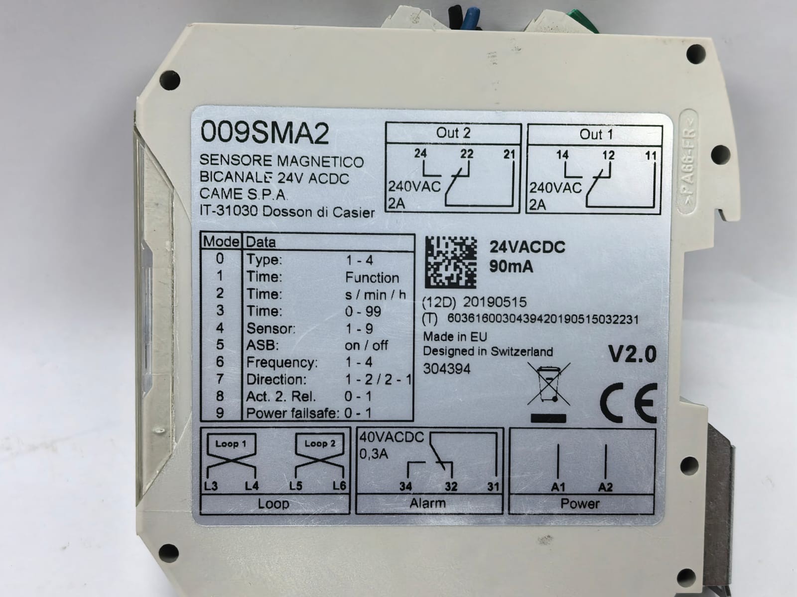 CAME 009SMA2 CAME 009SMA2 SENSOR MAGNETIC SMA SERIES-LOOP DETECTORS 3