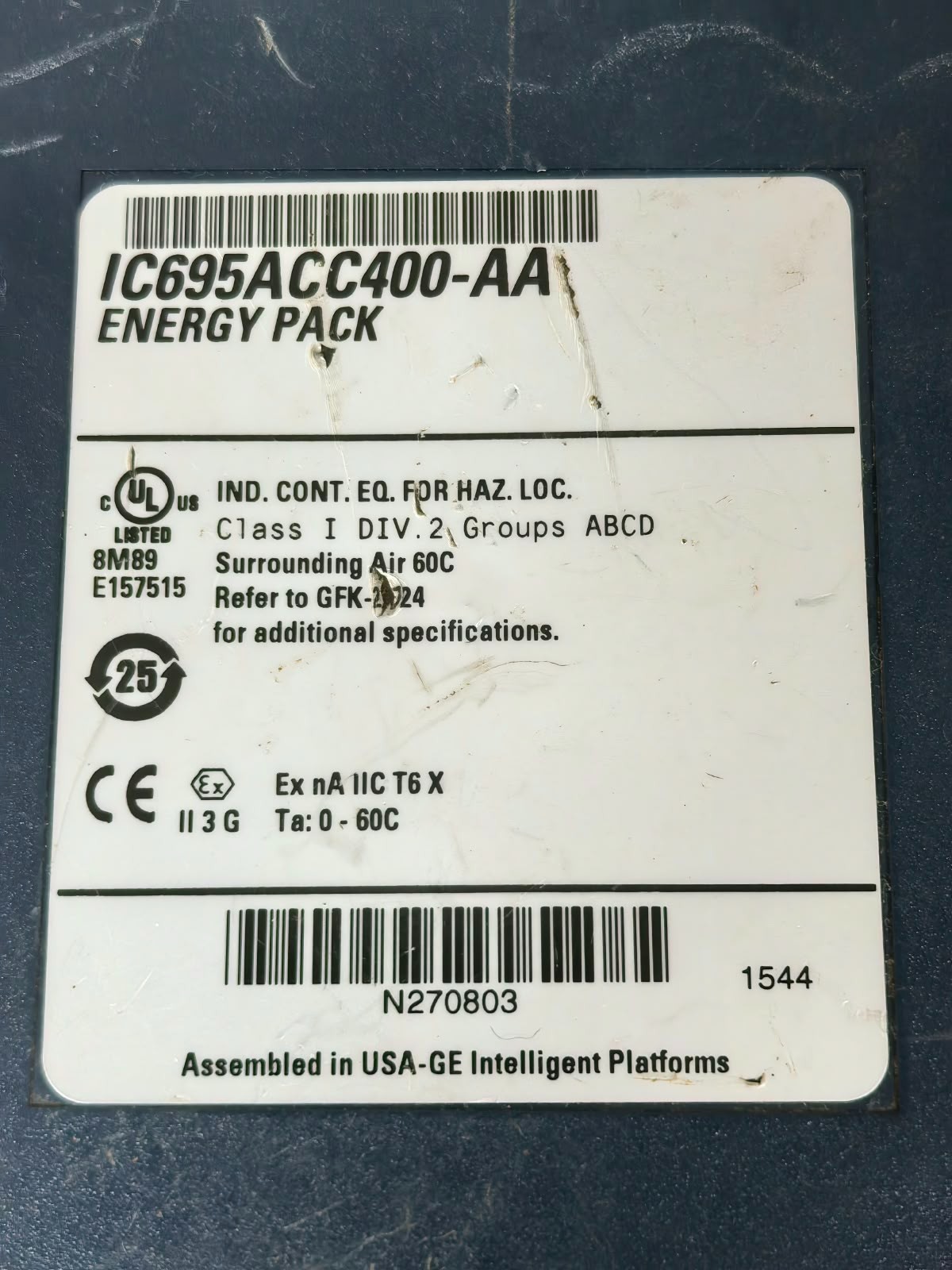 GE IC695ACC400-AA / ACC400 GE IC695ACC400-AA / ACC400 CPU ENERGY PACK 5
