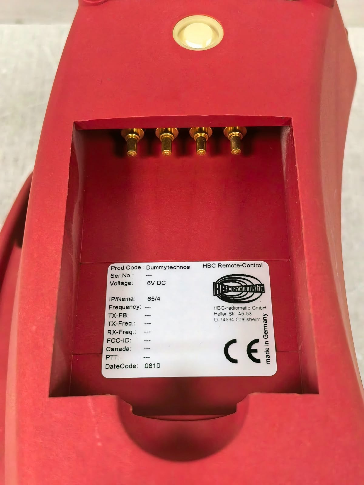 HBC RADIOMATIC FASSI DUMMY TECHNOS HBC RADIOMATIC FASSI DUMMY TECHNOS REMOTE CONTROL 6VDC 7
