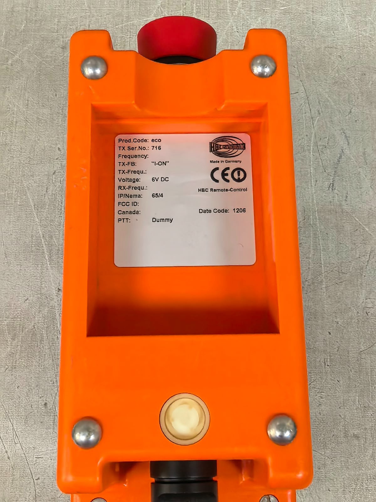 HBC RADIOMATIC ECO HBC RADIOMATIC ECO REMOTE CONTROL 6VDC 9