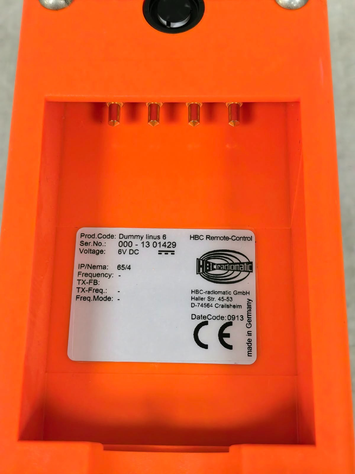 HBC RADIOMATIC DUMMY LINUS 6 HBC RADIOMATIC DUMMY LINUS 6 REMOTE CONTROL 6VDC 7