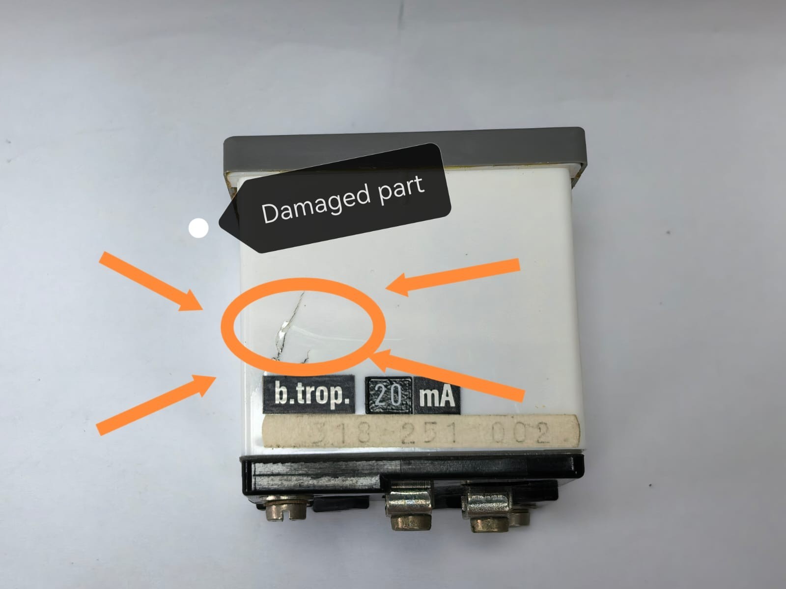 B.TROP 318 251 002 B.TROP 318 251 002 ANALOG AMPEREMETER 20 MA 3