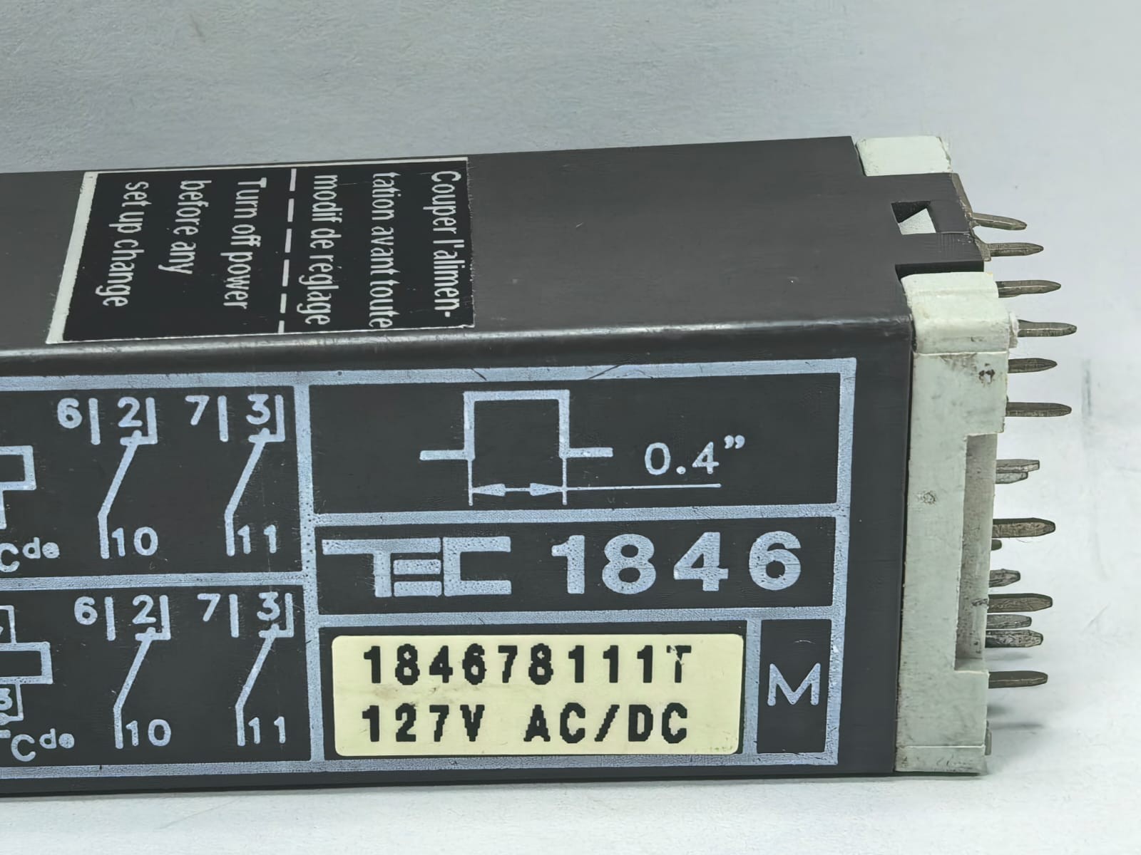 TEC 184678111T TEC 1846 ADJUSTABLE TIMER RELAY 184678111T 127V AC/DC PCS 2