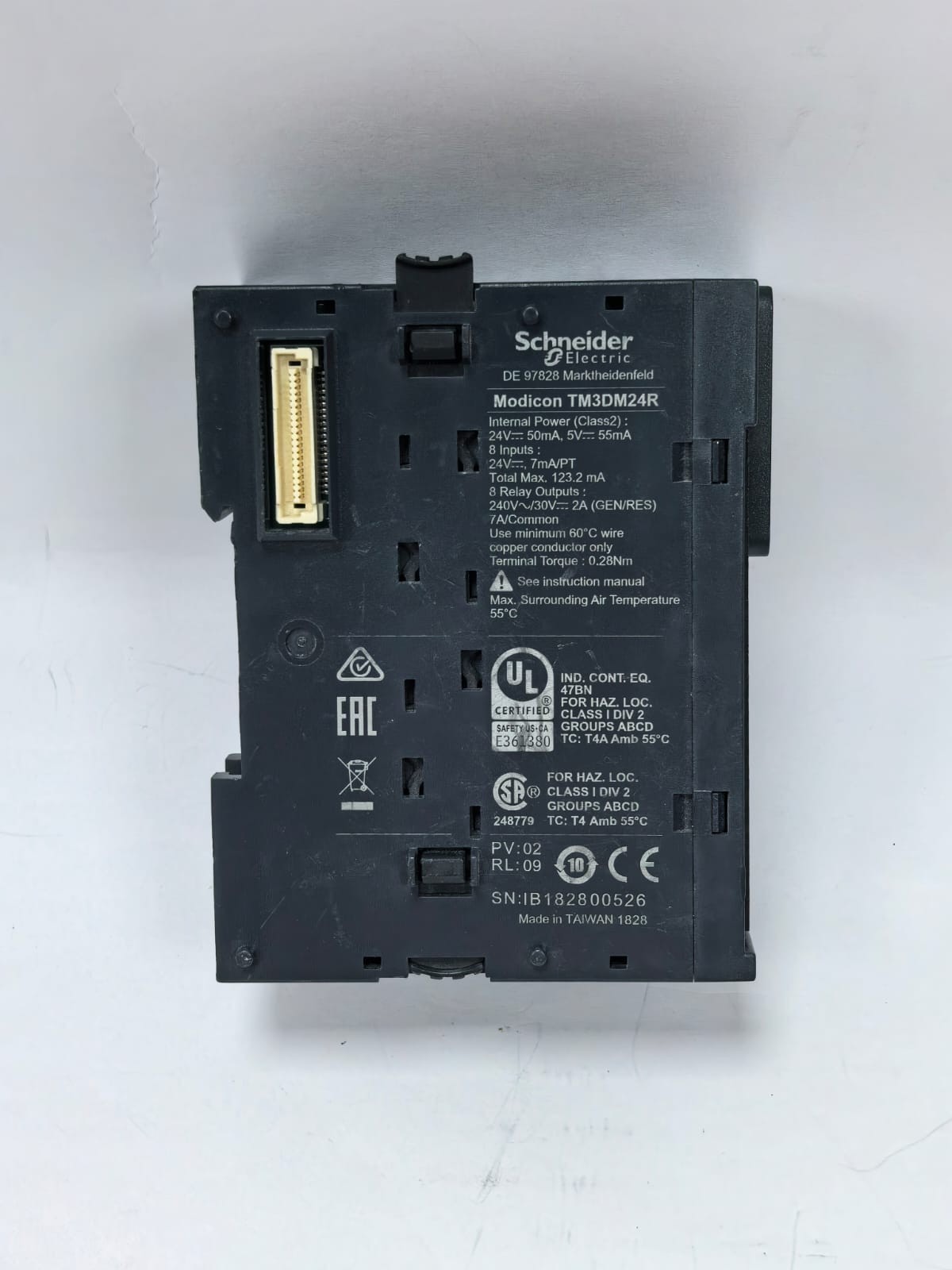 Schneider Electric TM3DM24R SCHNEIDER ELECTRIC TM3DM24R INPUT/OUTPUT MODULE PV.02 RL.09 4