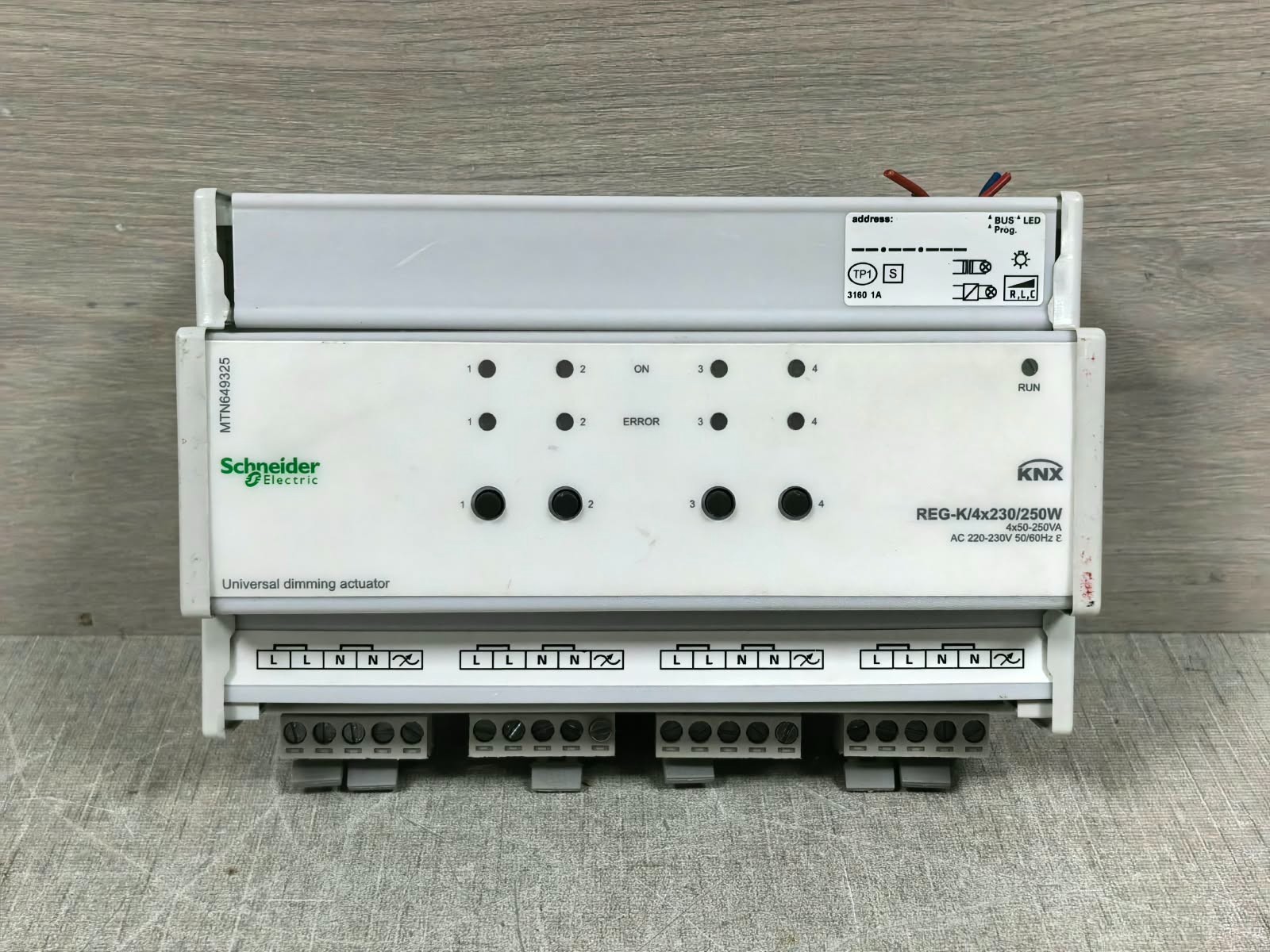 Schneider Electric MTN649325 SCHNEIDER ELECTRIC MTN649325 REG-K/ 4X230/250W KNX UNIVERSAL DIMMING ACTUATOR 1