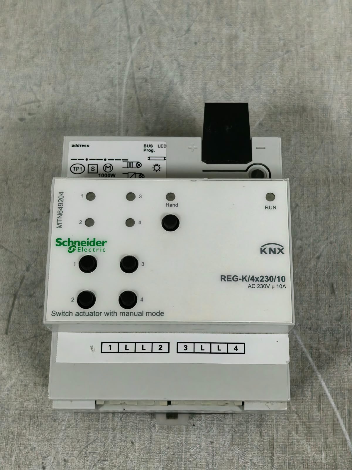 Schneider Electric MTN649204 SCHNEIDER ELECTRIC MTN649204 REG-K/ 4X230/10 SWITCH ACTUATOR WITH MANUAL MODE 6