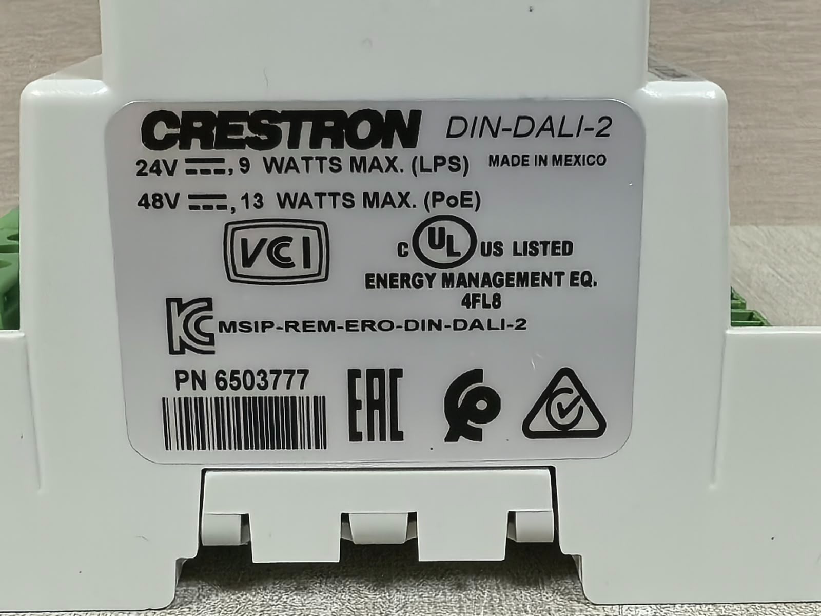 Crestron DIN-DALI-2 6503777 CRESTRON DIN-DALI-2 6503777 2CHANNEL DALI INTERFACE WITH BUS POWER SUPPLY 8
