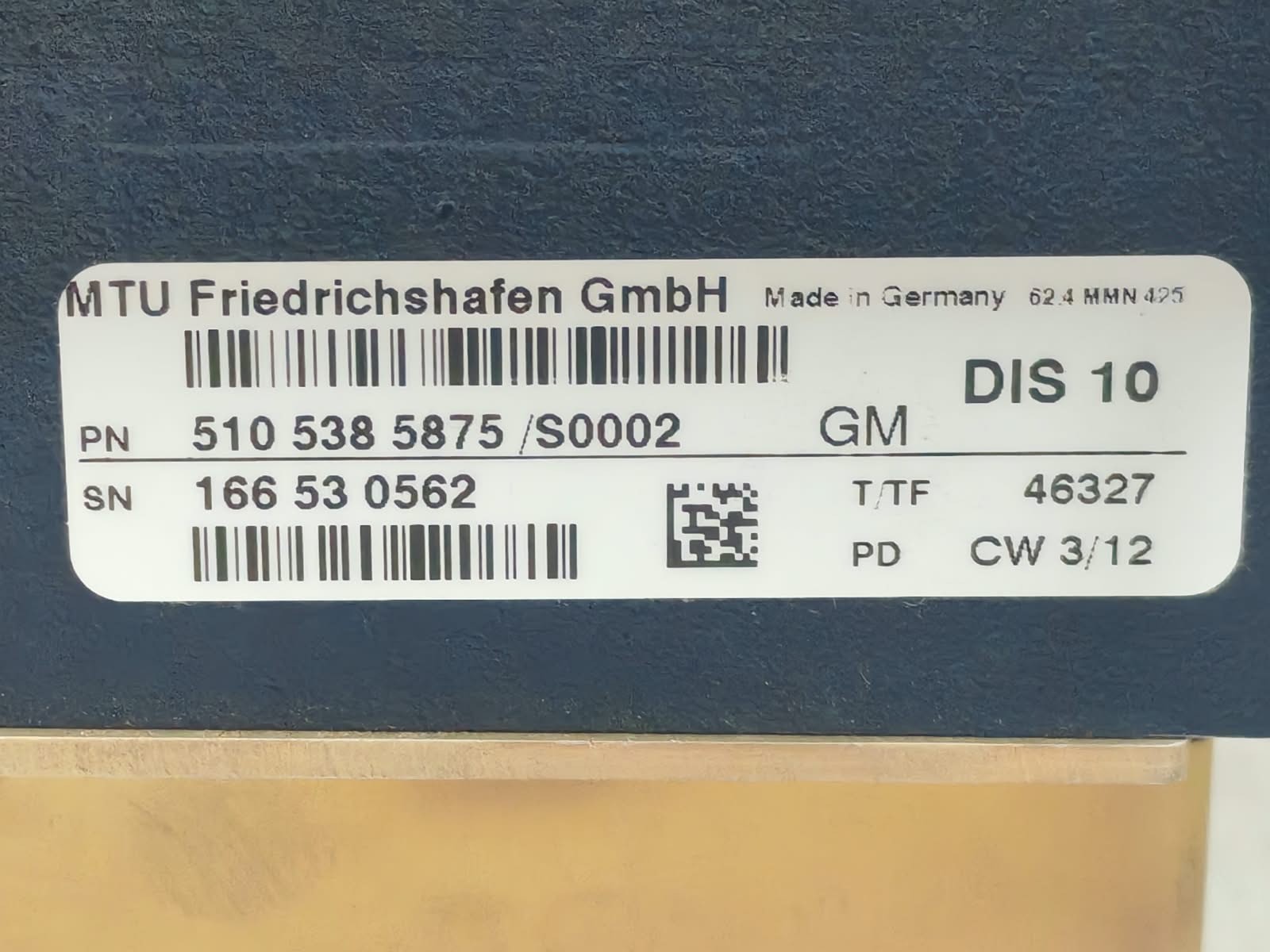 MTU Elektronik 510 538 5875 MTU Elektronik 510 538 5875 / S0002 DIS 10 Display Module 2