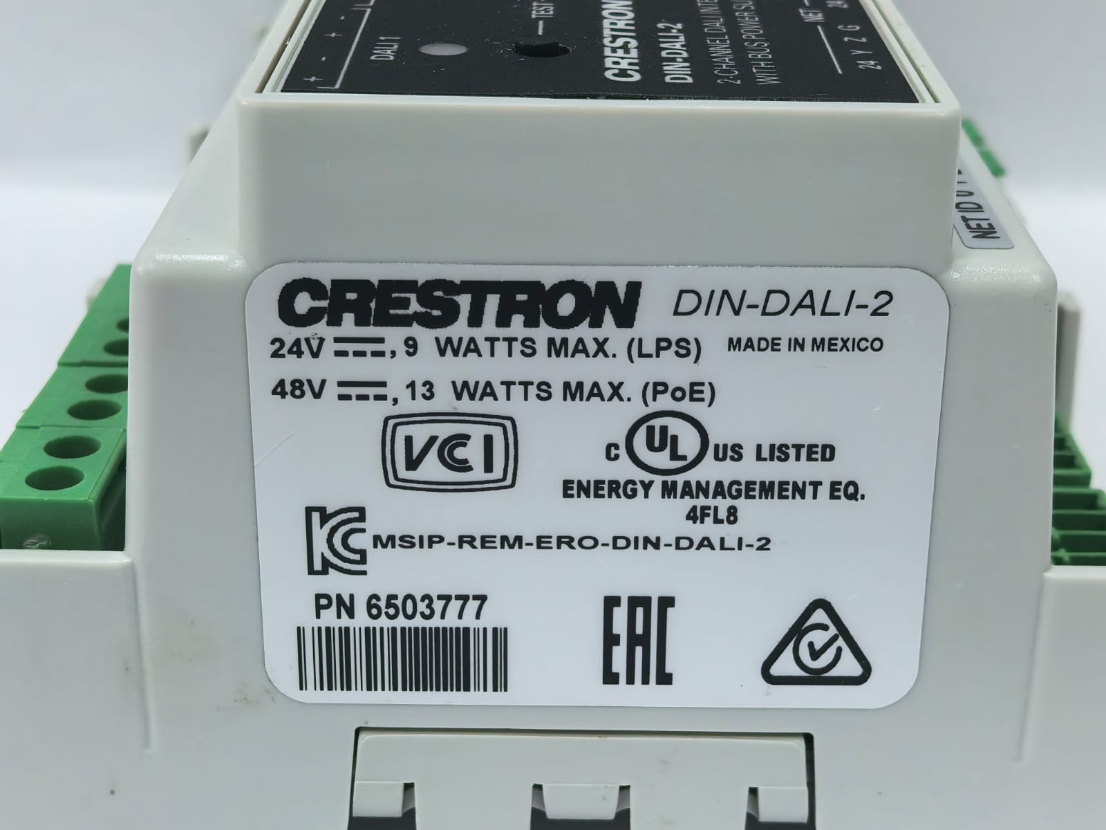 Crestron 6503777 CRESTRON DIN-DALI-2 2-CHANNEL DALI INTERFACE WITH BUS POWER SUPPLY 6503777 3
