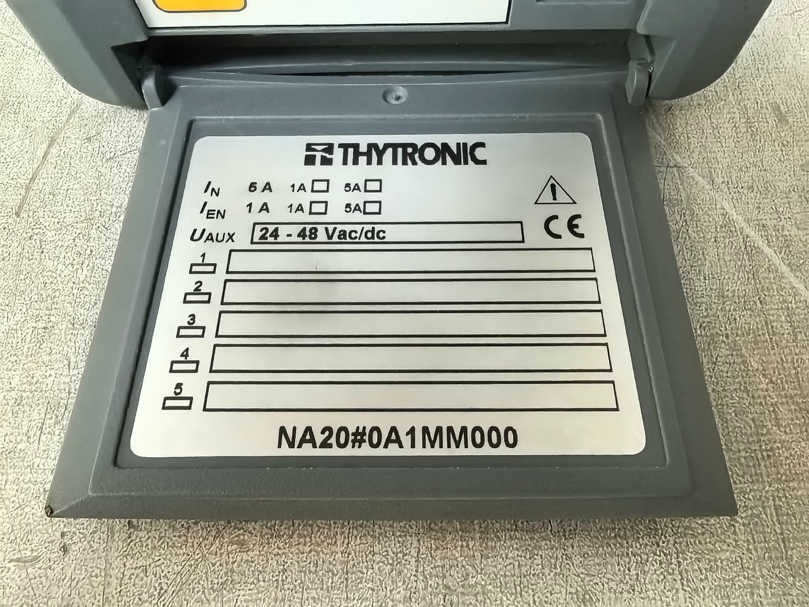 THYTRONIC NA20#0A1MM000 THYTRONIC NA20#0A1MM000 OVER-CURRENT PROTECTION RELAY 24-48VAC/DC 9