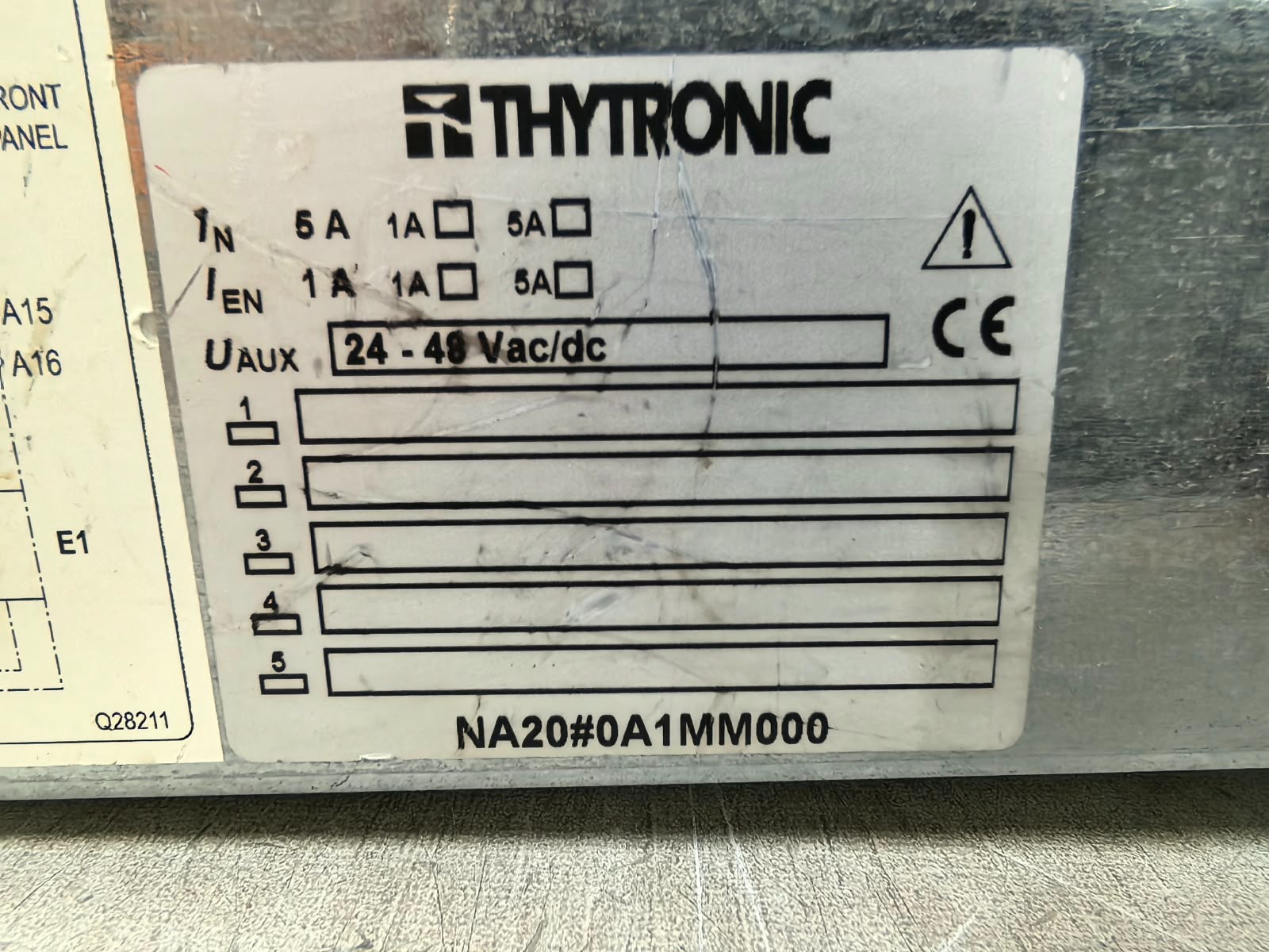 THYTRONIC NA20#0A1MM000 THYTRONIC NA20#0A1MM000 OVER-CURRENT PROTECTION RELAY 24-48VAC/DC 10