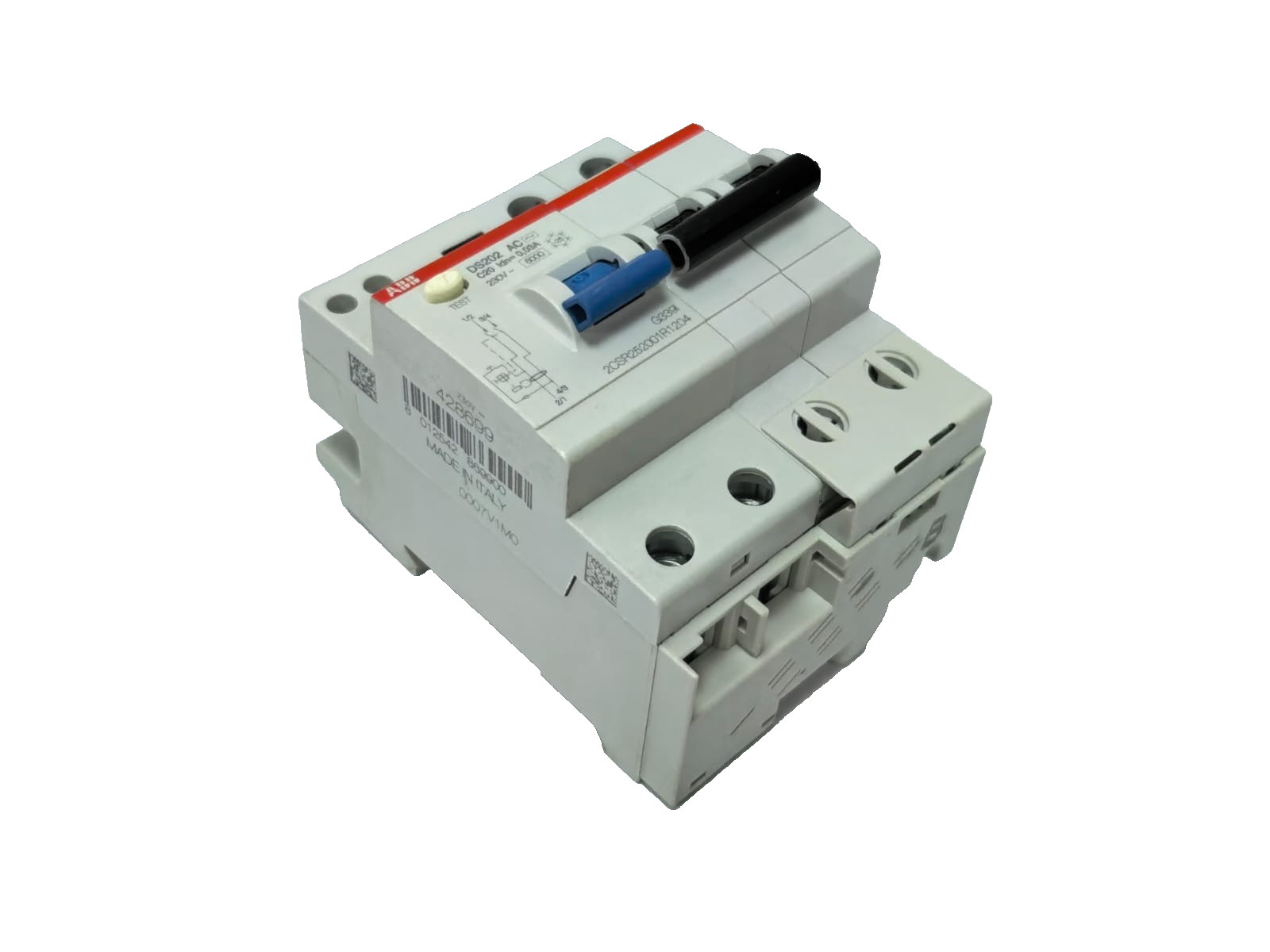 ABB 2CSR252001R1204 ABB 2CSR252001R1204 RESIDUAL CURRENT CIRCUIT BREAKER DS202 AC-C20/0.03 10