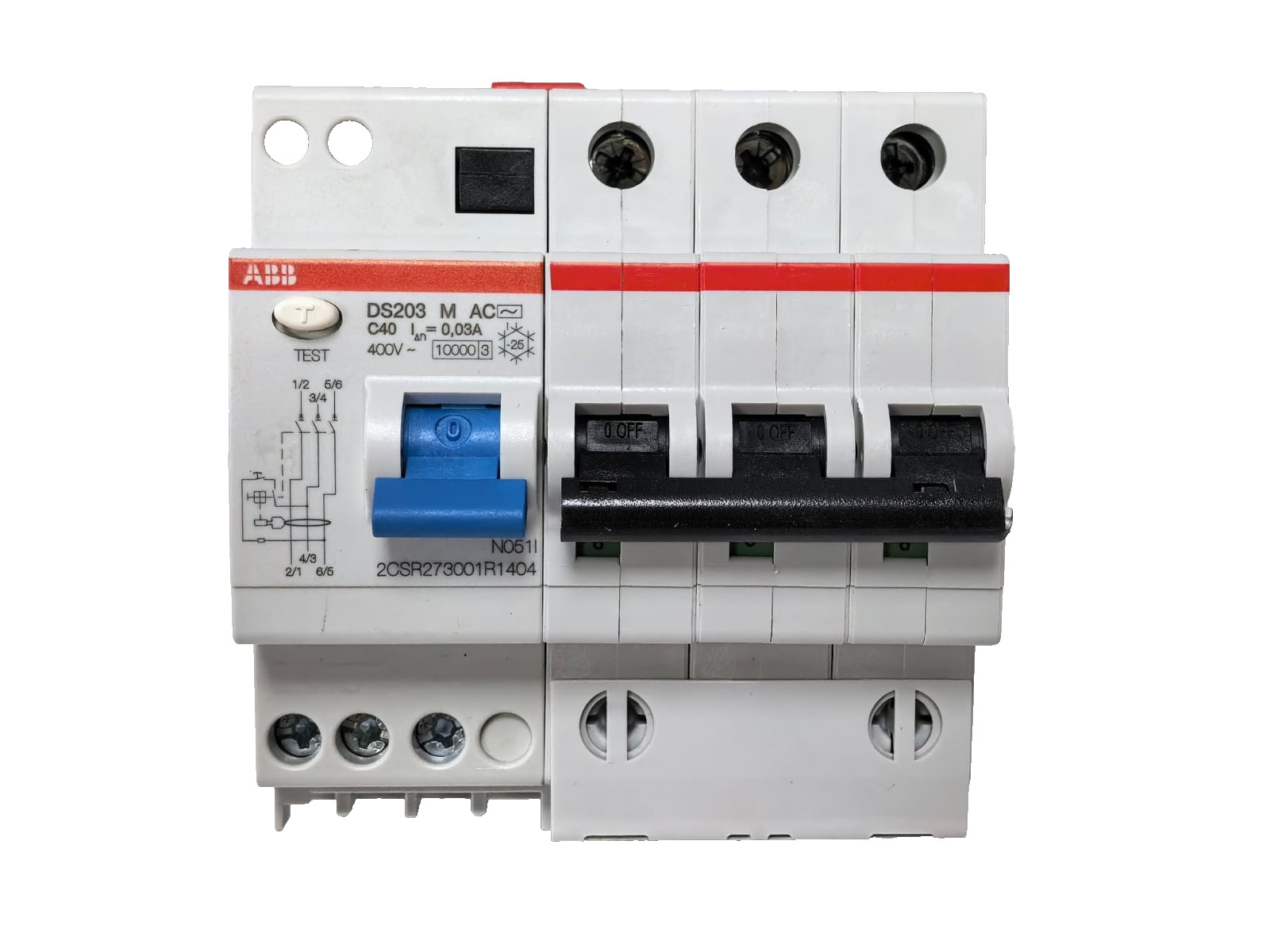 ABB 2CSR273001R1404 ABB 2CSR273001R1404 RESIDUAL CURRENT CIRCUIT BREAKER DS203 M AC-C40/0,03 2