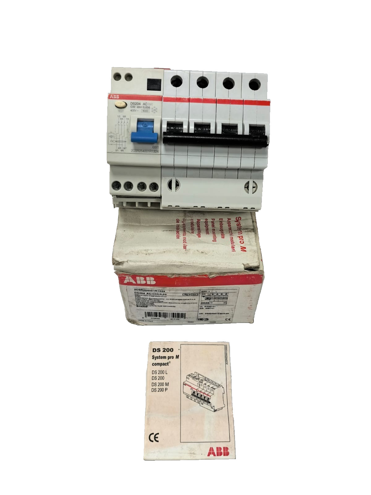 ABB 2CSR54001R1324 ABB 2CSR54001R1324 RESIDUAL CURRENT CIRCUIT BREAKERS DS204 AC-C32/0,03 1