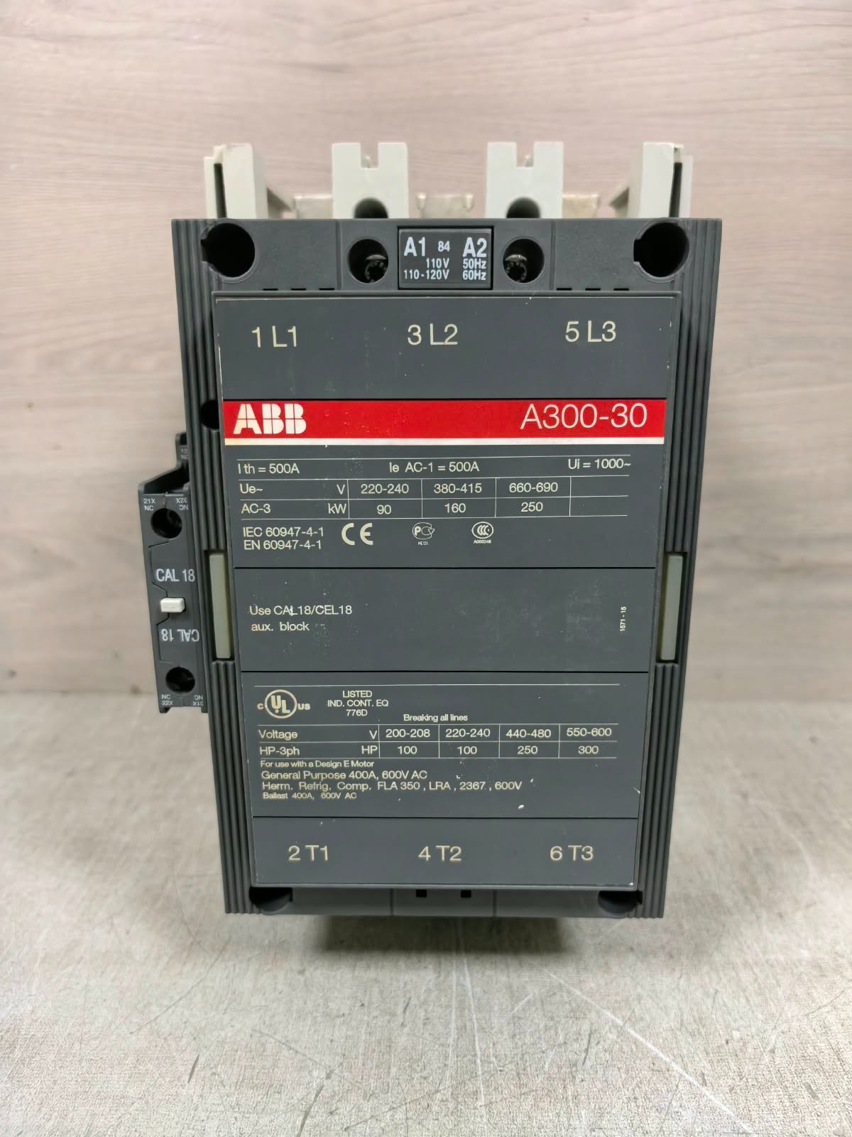 ABB A300-30 ABB A300-30 CONTACTOR 500A 2