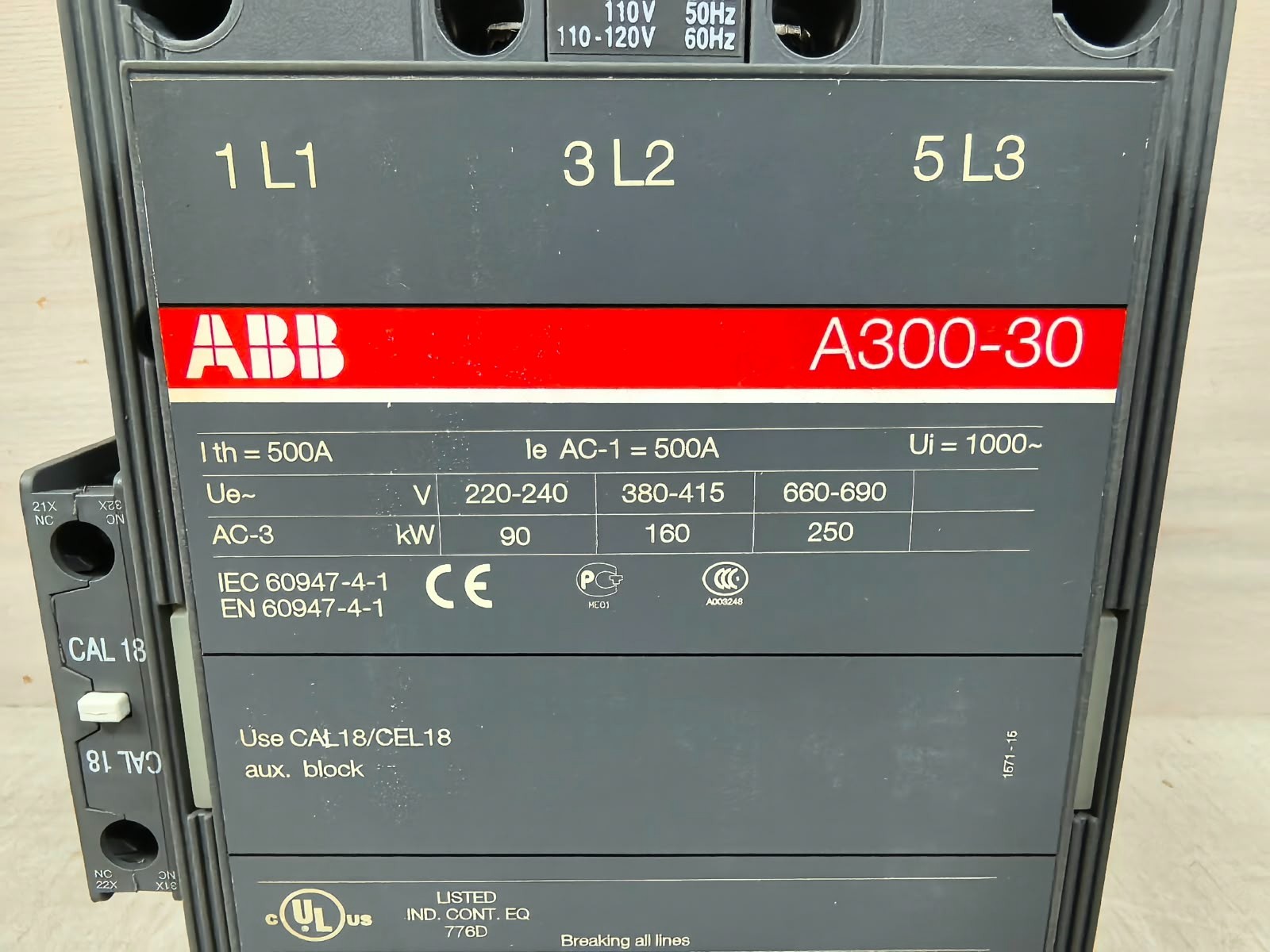 ABB A300-30 ABB A300-30 CONTACTOR 500A 3